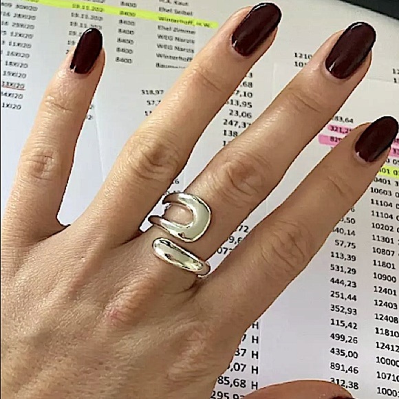 Sterling Silver Geometric Two Piece Ring Set - Picture 8 of 12